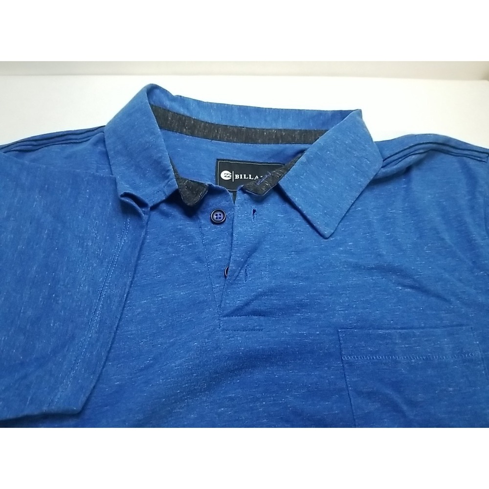 Billabong Mens Small Blue Short Sleeve Pocket Polo Shirt Golf Casual Knit S